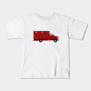 Dark Red Ambulance Kids T-Shirt